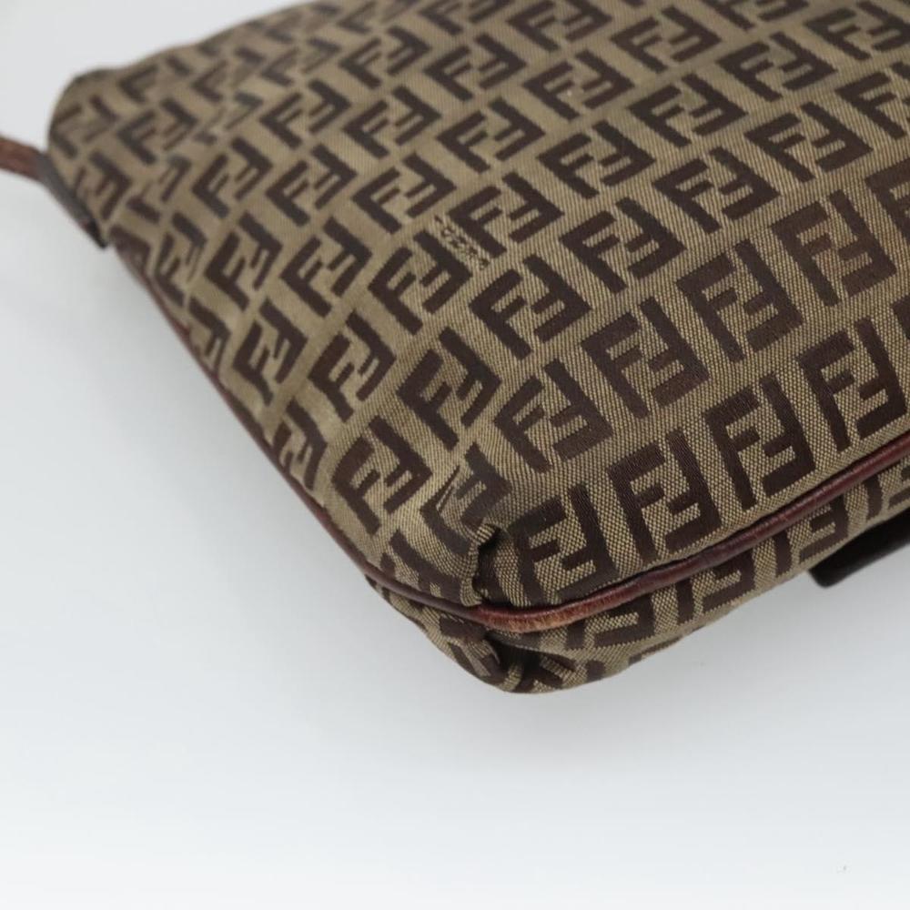 FENDI Zucca Canvas Mamma Baguette Shoulder Bag Black Brown gold Auth 118342 - Picture 16 of 16